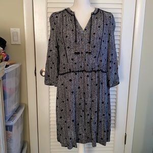 Maeve Anthropologie black and white dress